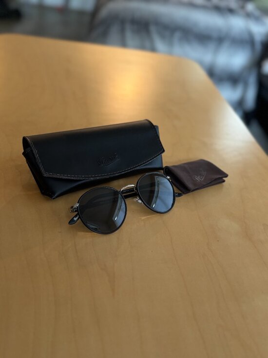 Persol PO2422SJ Round Sunglasses – Silver Matte Black | Handmade in Italy main image 4
